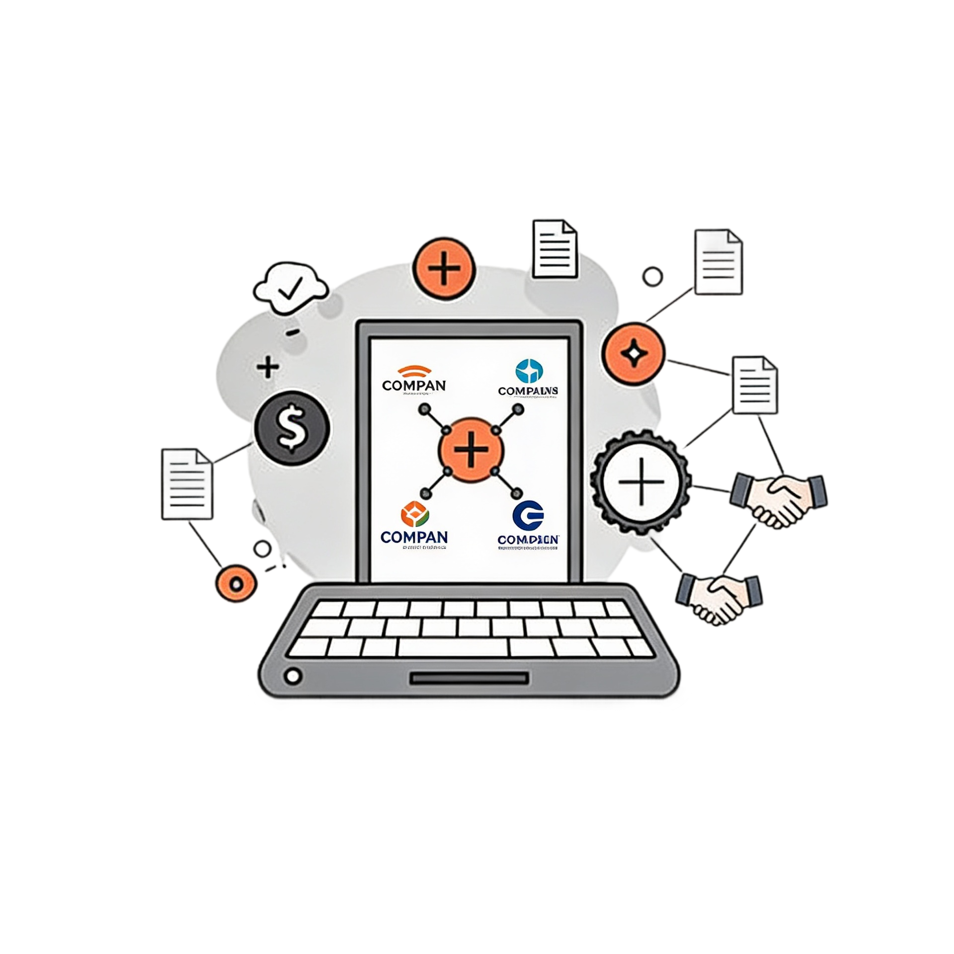 minimalische illustration für Vertriebspartner-Integration